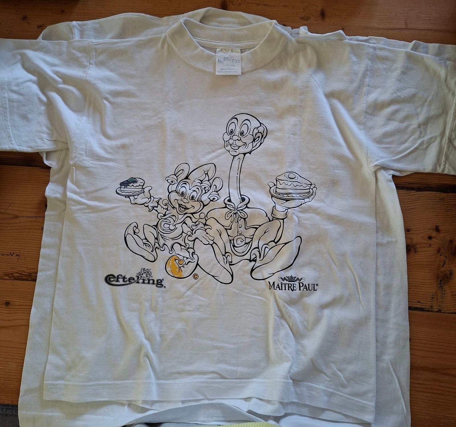 Efteling  pardoes reclame 2x  wit shirt zelf inkleuren, Verzamelen, Ophalen of Verzenden, Gebruikt