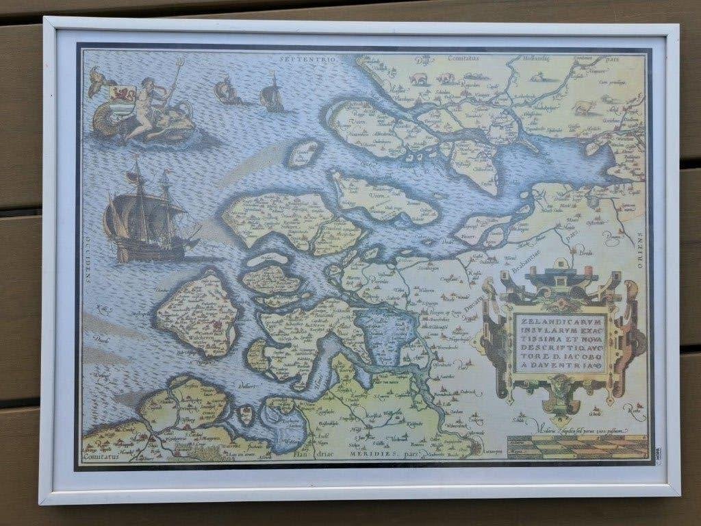 Oude kaart Zeeland en West-Brabant (40,5 x 30,5 cm), Boeken, Voor 1800, Landkaart, Nederland, Ophalen