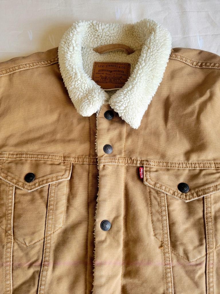 Beeldschone, originele camel Levi's Teddy jeans jas, XXL, Bruin, Nieuw, Overige maten, Ophalen of Verzenden