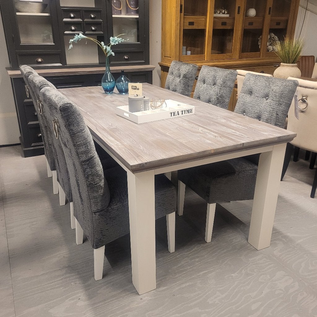 VOORRAAD 6 Landelijke Eetkamerstoelen Donella Antraciet (20, Nieuw, Ophalen of Verzenden, Landelijke eetkamerstoelen Donella Stof Antraciet Fusion
