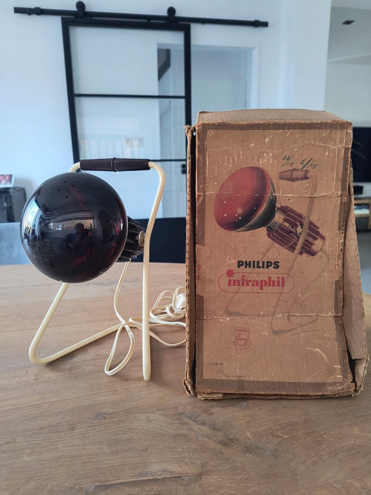 Vintage Philips Infraphil Infraroodlamp - Compleet met doos, Ophalen of Verzenden