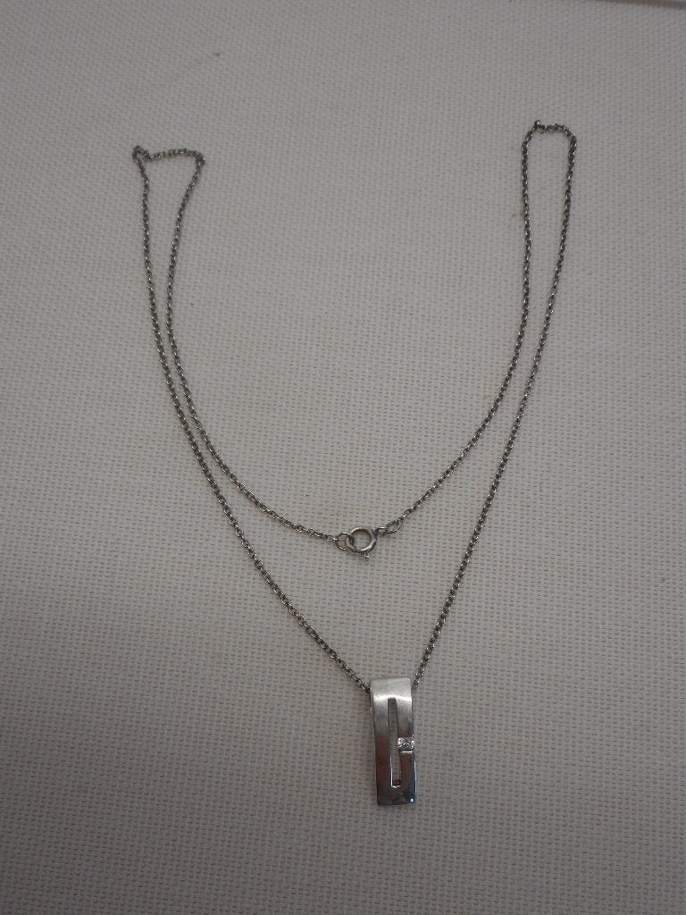 Zilveren ketting met hanger nr.1229, Met hanger, Verzenden, Zo goed als nieuw, Zilver