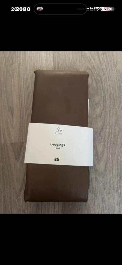 H&M Legging coating Bruin Maat M, Legging, Bruin, Nieuw, Maat 40/42 (M)