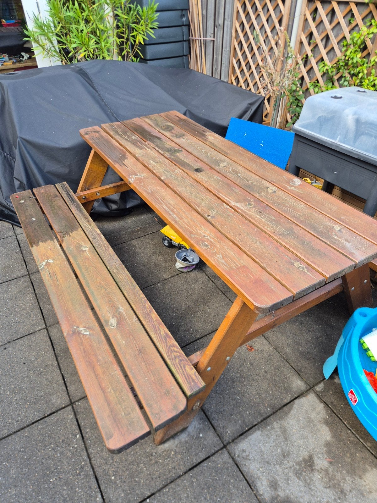 Houten picknicktafel voor buiten, Ophalen, Gebruikt, Rechthoekig, Hout