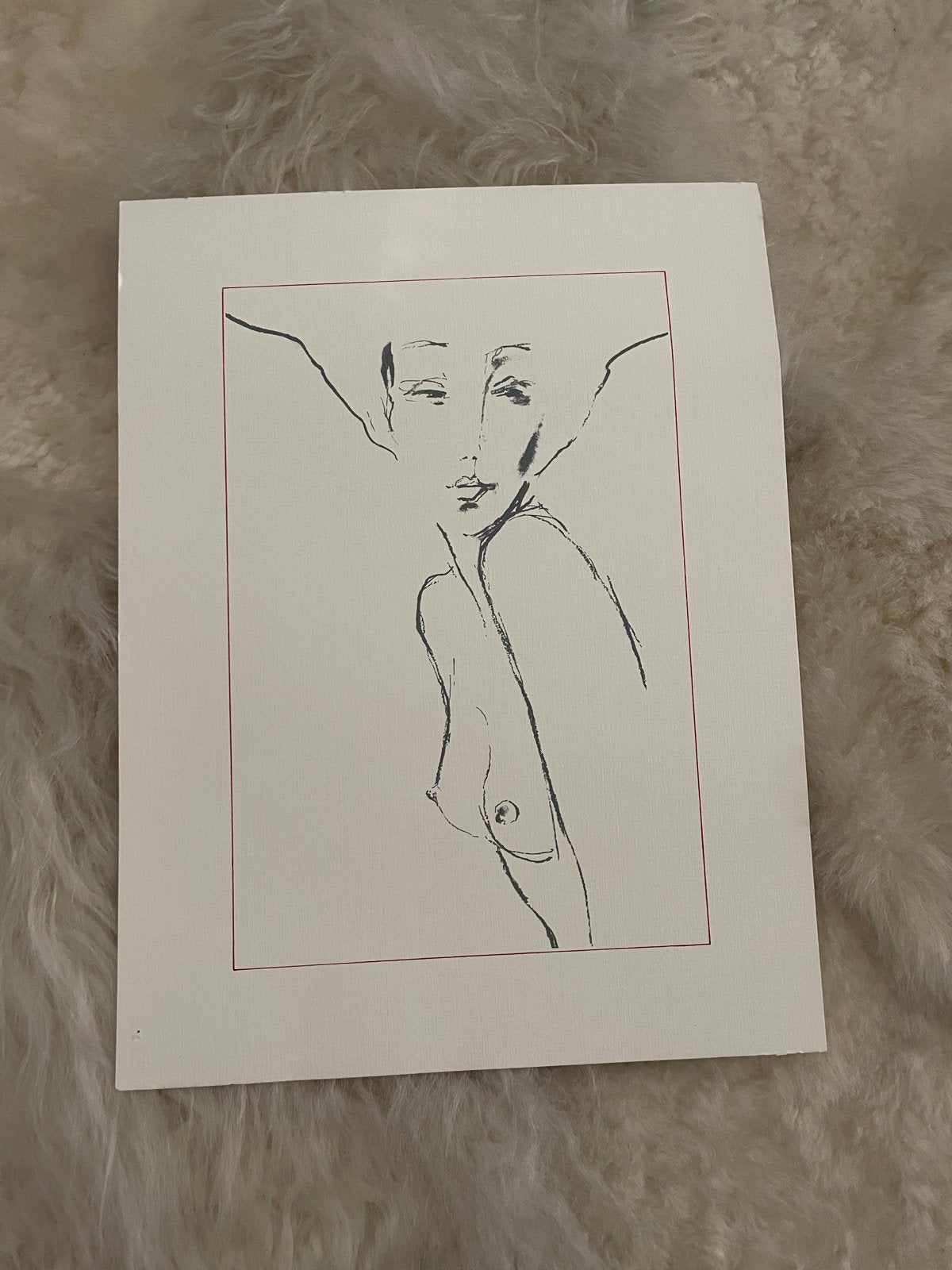 Vrouwenportret - Lijntekening vrouw portret afbeelding, Ophalen of Verzenden, Overige typen