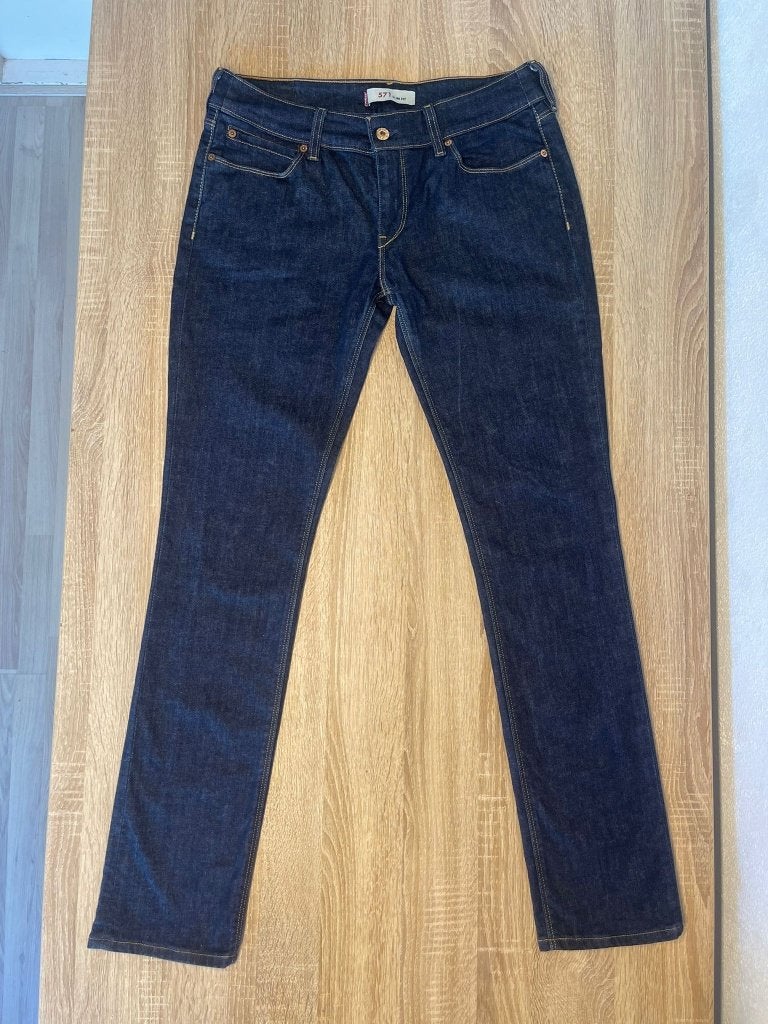 Levi's 571 Slim Fit Jeans W34/L34 – Donkerblauw – Topstaat, Levi@levi.com, Levi, Blauw, Ophalen of Verzenden