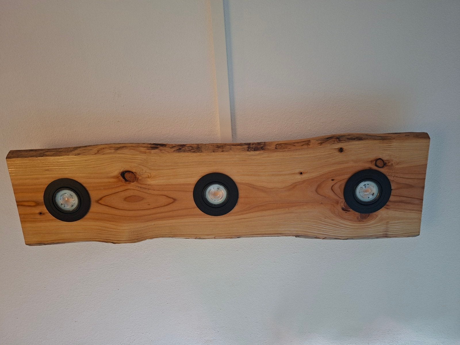Handgemaakte Douglas plafondlamp | Rustieke stijl | 80 cm, Zo goed als nieuw, Minder dan 100 cm, Hout, Ophalen
