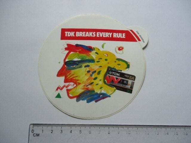 sticker oud TDK Cassette bandje muiek popmuziek pop art, Verzamelen, Verzenden, Zo goed als nieuw, Bedrijf of Vereniging