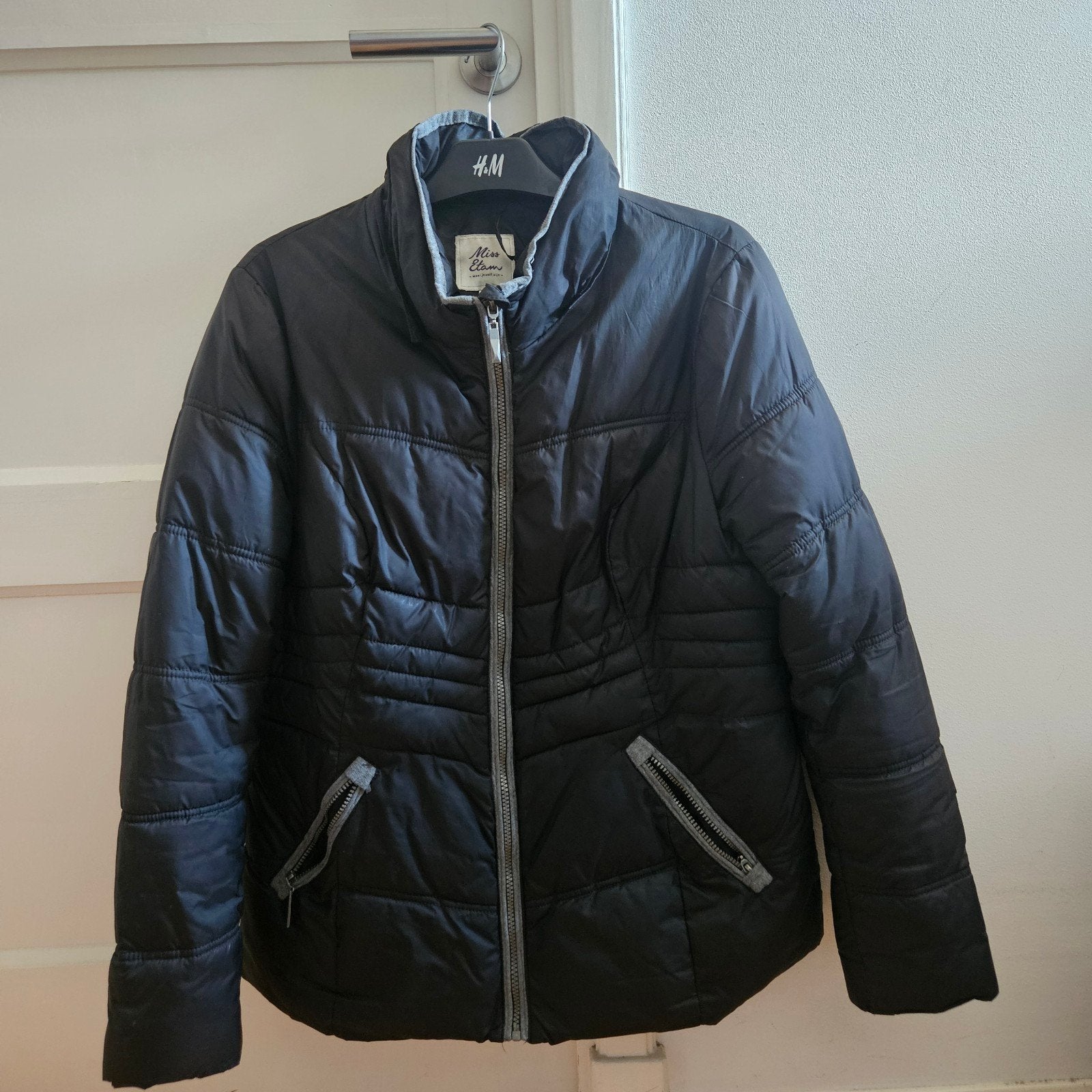 Zwarte gewatteerde damesjas maat XL, Kleding | Dames, Jassen | Winter, Ophalen