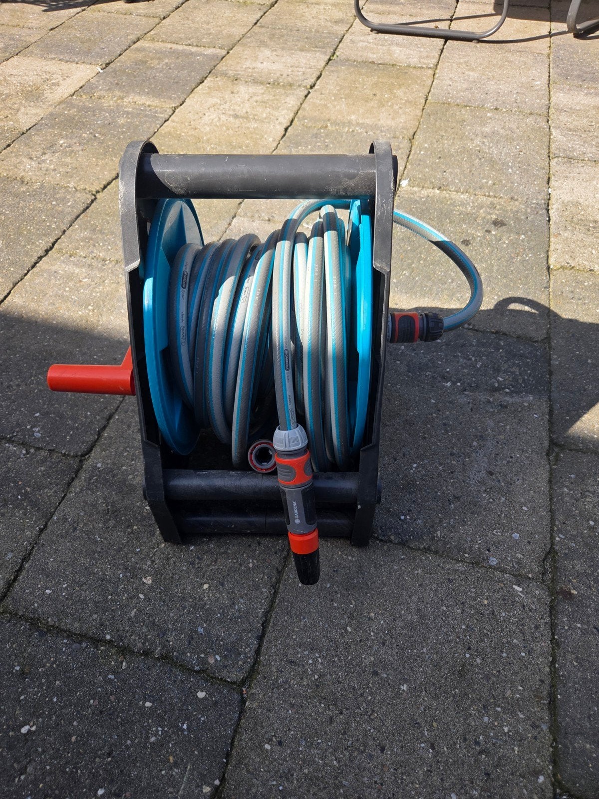 Gardena tuinslang en haspel - 15 meter, Tuin en Terras, Ophalen, Zo goed als nieuw, Tuinslang