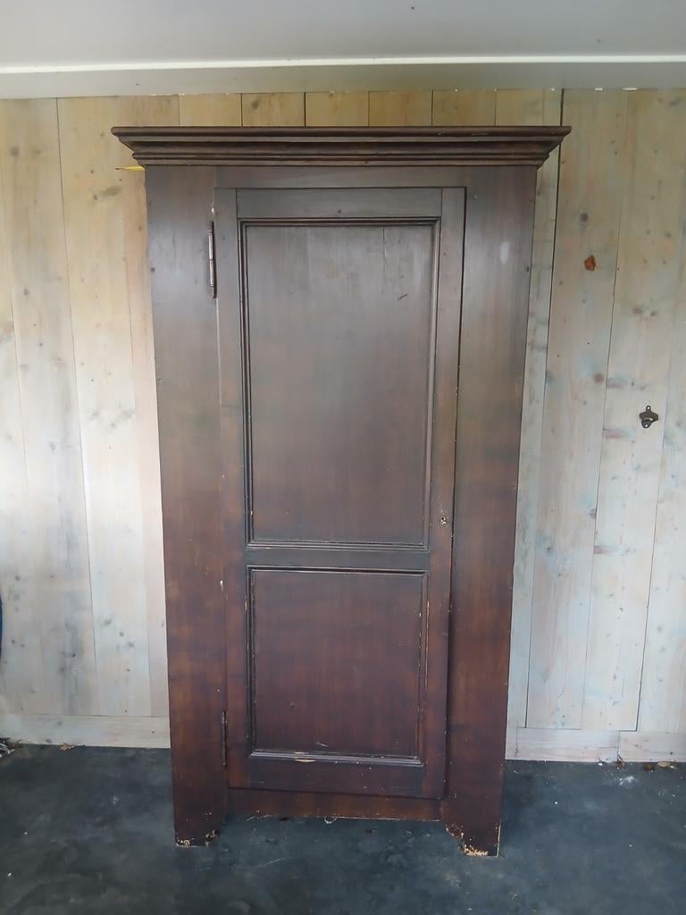Mooie oude kast - Vintage houten opbergkast, Antiek en Kunst, Ophalen of Verzenden