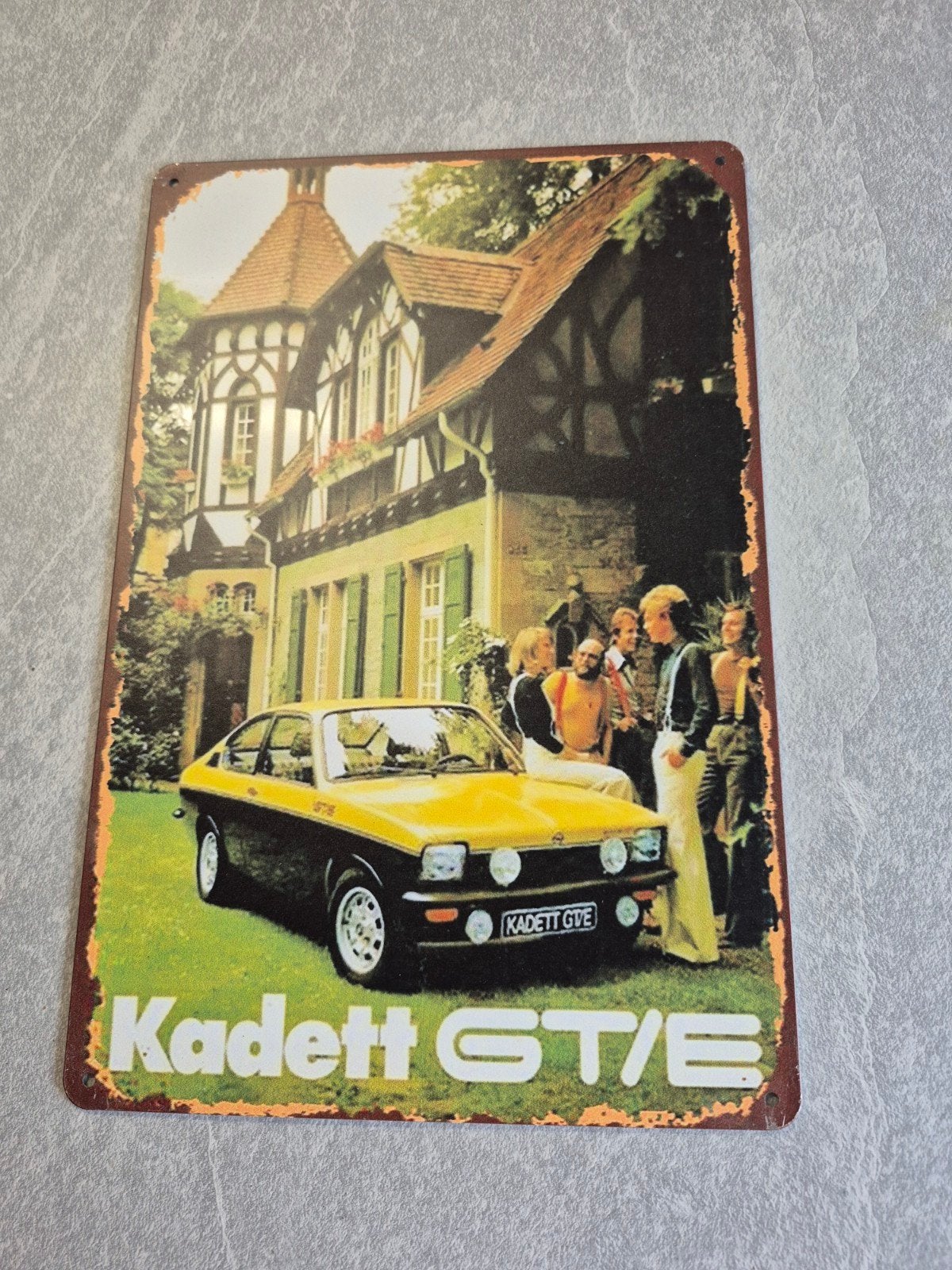 Vintage Opel Kadett GTE Reclamebord - Klassieke Auto, Ophalen of Verzenden, Zo goed als nieuw, Auto's