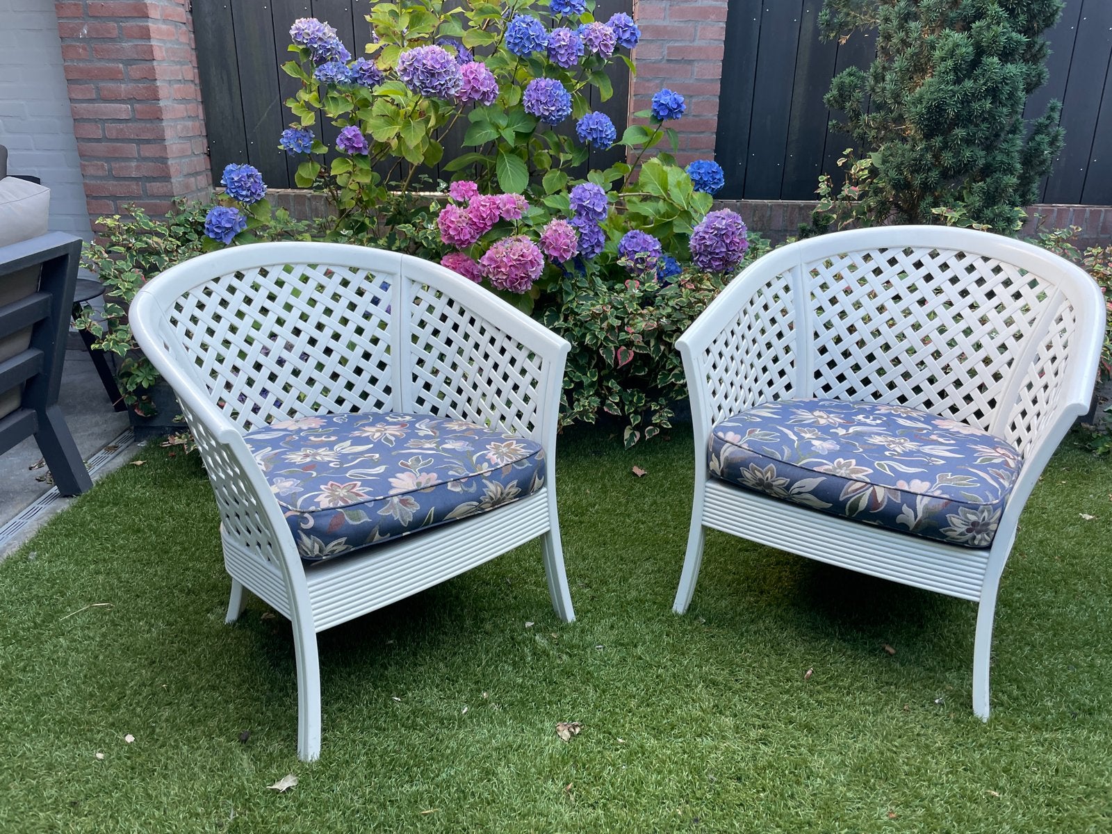 2x Ikea tuinstoel met kussens - Zo goed als nieuw, Ophalen of Verzenden, Zo goed als nieuw, Kunststof