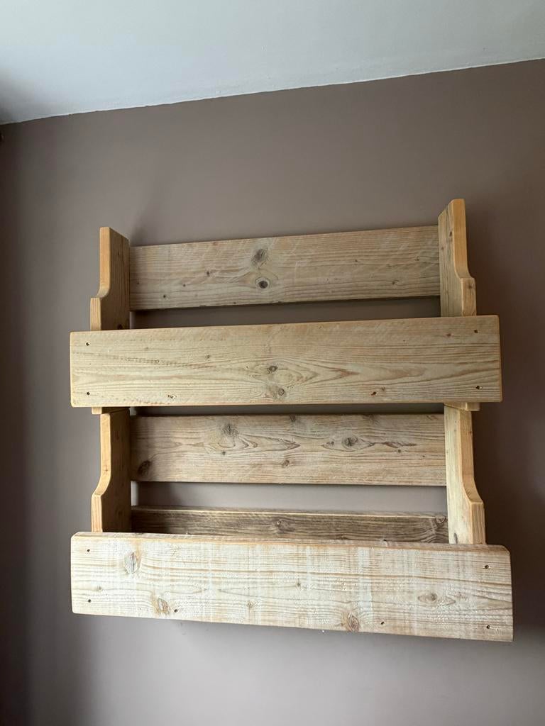 2 Steigerhouten Boekenrekken - Wandplanken, Ophalen, Met plank(en), Gebruikt, 100 tot 150 cm