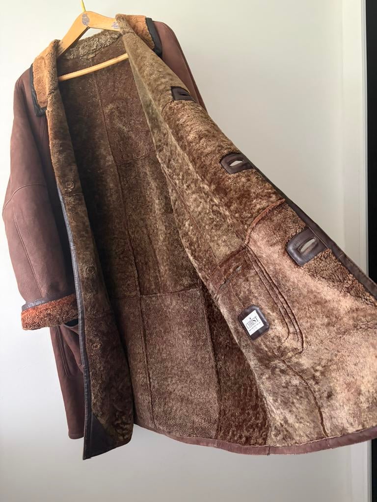 Werner Christ schapenbont lange jas maat 54, Kleding | Heren, Jassen | Winter, Ophalen of Verzenden, Gedragen, Maat 52/54 (L)