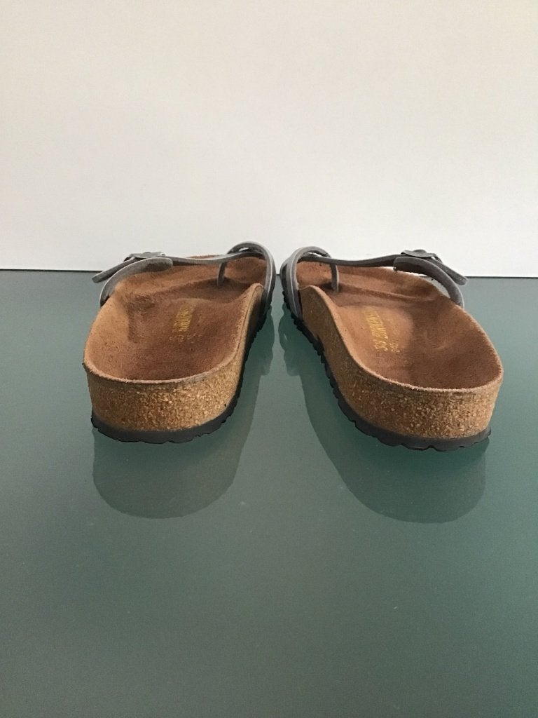 Birkenstock Piazza 38 | zilver slippers | Gratis verzenden, Kleding | Dames, Schoenen, Slippers, Overige kleuren, Verzenden, Zo goed als nieuw