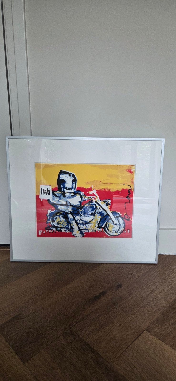 Schilderij Herman Brood origineel, Antiek en Kunst, Kunst | Schilderijen | Modern, Ophalen, Achter glas, Voertuigen
