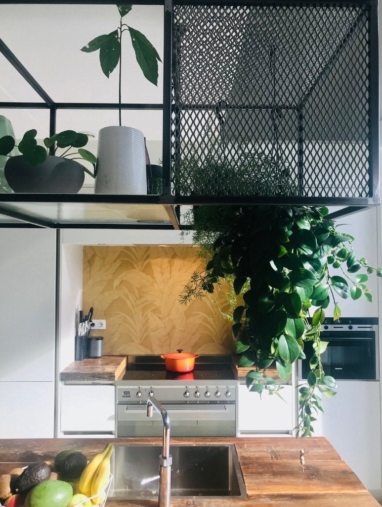 Stalen plafondrek keuken - industrieel, Ophalen, Gebruikt, Zwart, 200 cm of meer