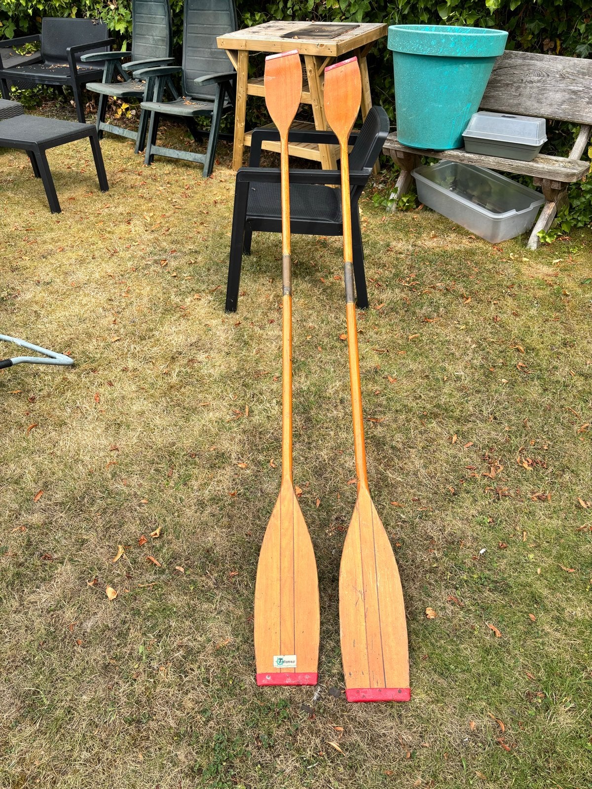 Houten peddels - functioneel en decoratief, Ophalen, Gebruikt, Enkelbladige peddel