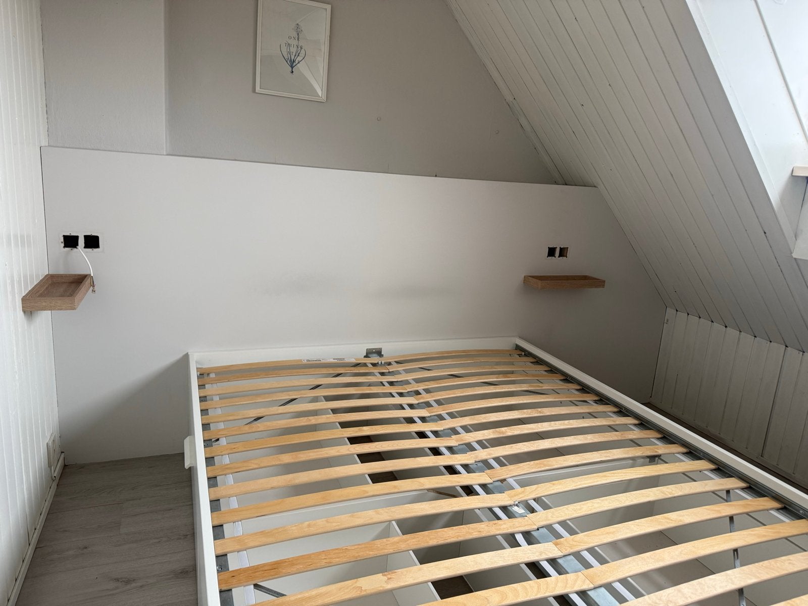 IKEA Brimnes bedframe 160x200 met opberger en lattenbodems, Ophalen, Gebruikt, Tweepersoons, 200 cm