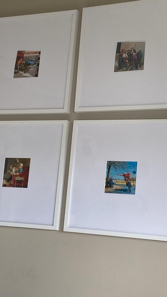 4 Barth wissellijsten 50x50 cm met passe-partout, Huis en Inrichting, Woonaccessoires | Lijsten, Ophalen, Minder dan 50 cm, Gebruikt