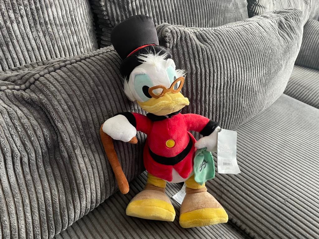 Dagobert Duck knuffel pop uit Disneyland Paris 40 cm groot, Ophalen of Verzenden, Overige figuren, Zo goed als nieuw, Knuffel