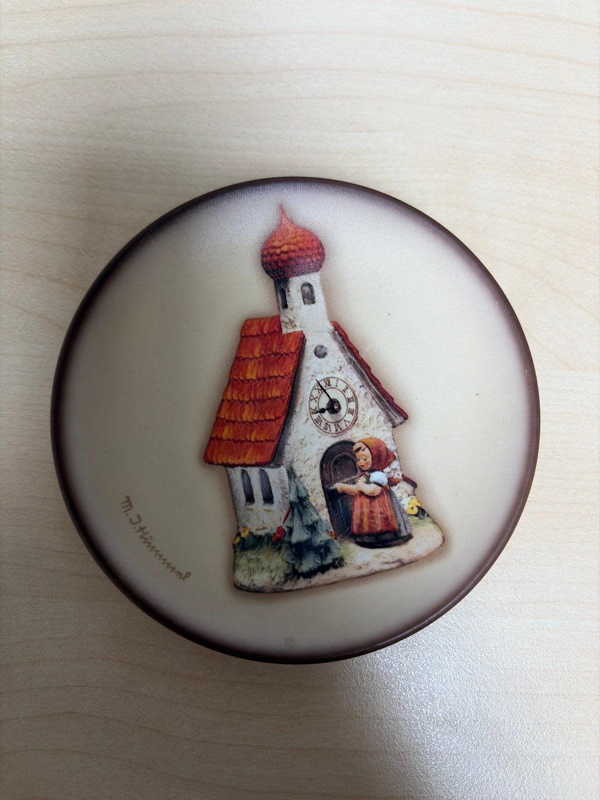 M.I. Hummel Bergkirchlein Kapel Tijd Plaat - 1986 Motief, Ophalen of Verzenden