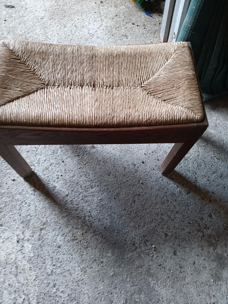 Houten pianokrukje met rieten zitting, Ophalen of Verzenden