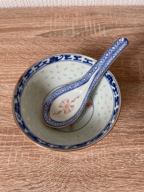 Chinees schaaltje met 2 Lepels, Antiek en Kunst, Ophalen of Verzenden