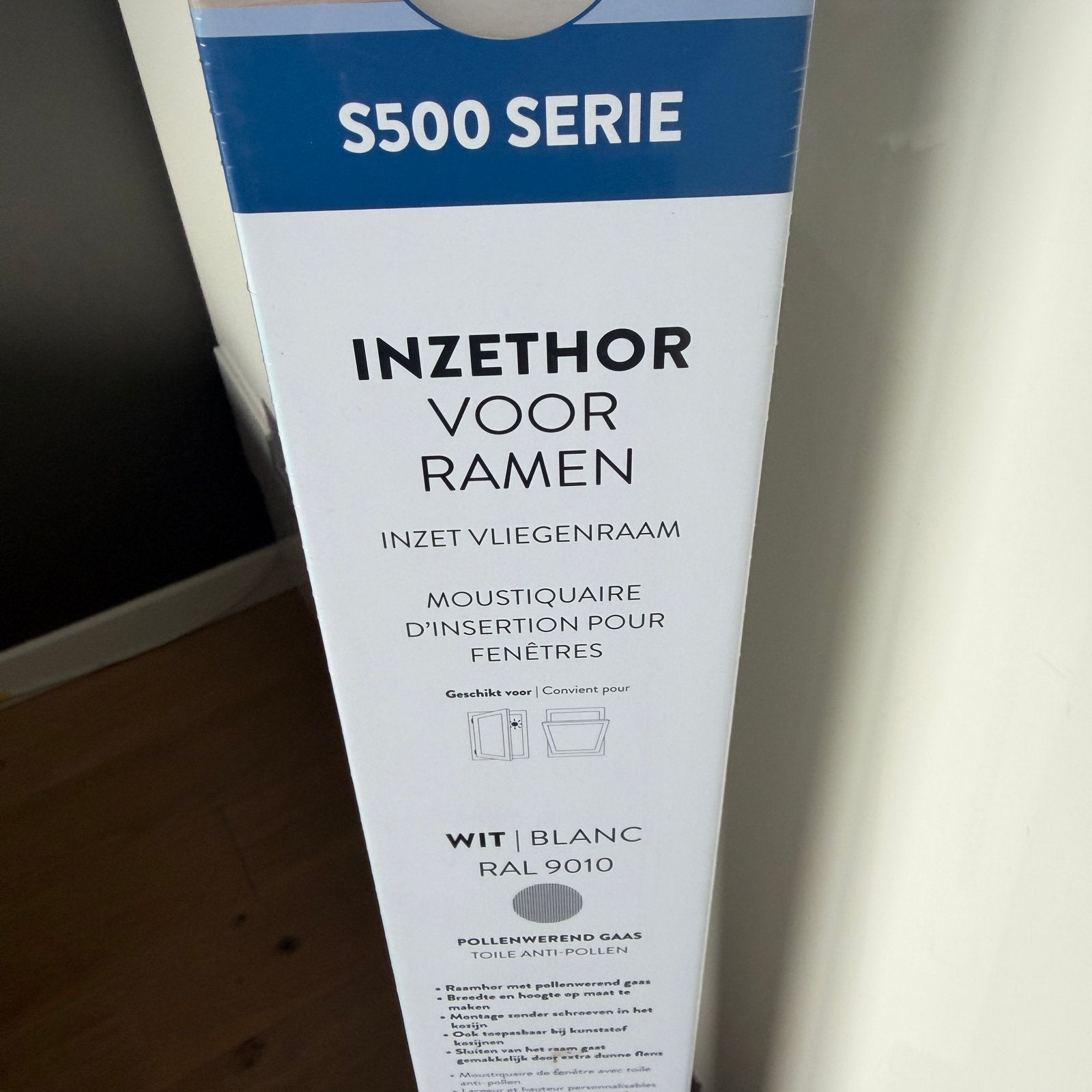 S500 Serie Inzethor voor Ramen - Wit (RAL 9010), Ophalen, Kunststof, Minder dan 80 cm, Hordeur