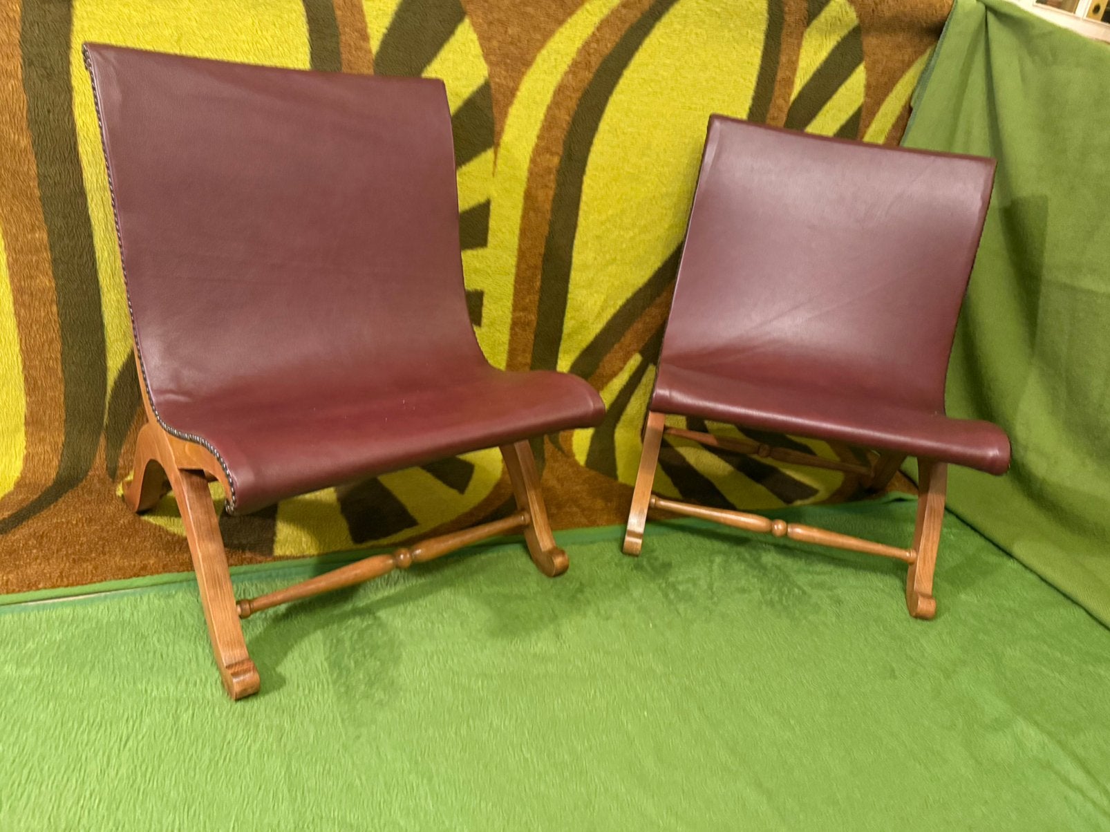 Pierre Lottier slipper chairs, set van 2 leren designstoelen, Ophalen of Verzenden