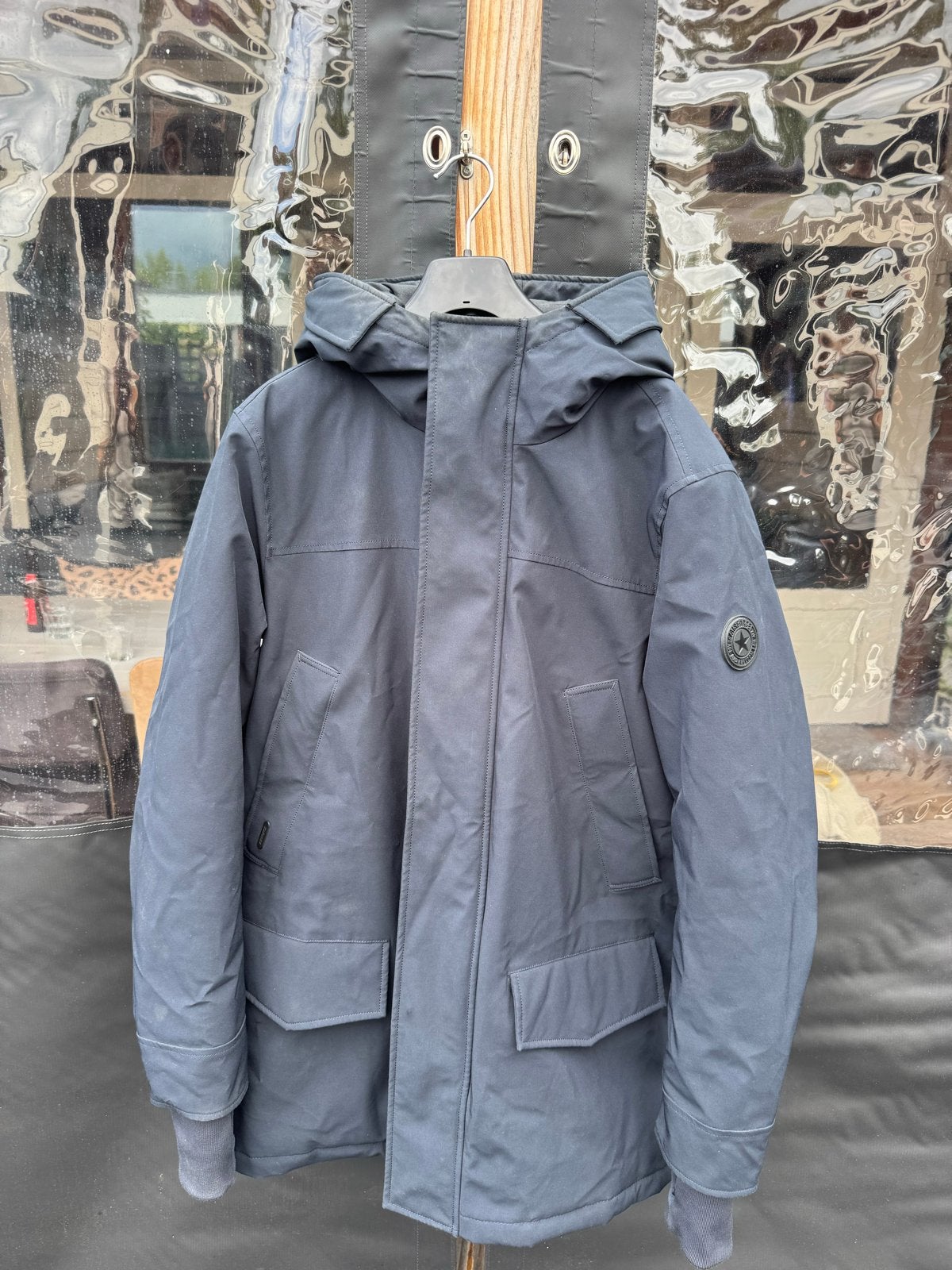 Airforce winterjas - Donkerblauw, maat M, Kleding | Heren, Verzenden, Zo goed als nieuw, Maat 48/50 (M), Blauw
