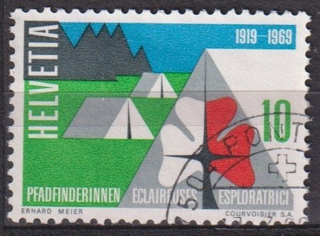Zwitserland 1969 Meisjes Scouting 50 jaar, Verzenden, Gestempeld, Overige thema's