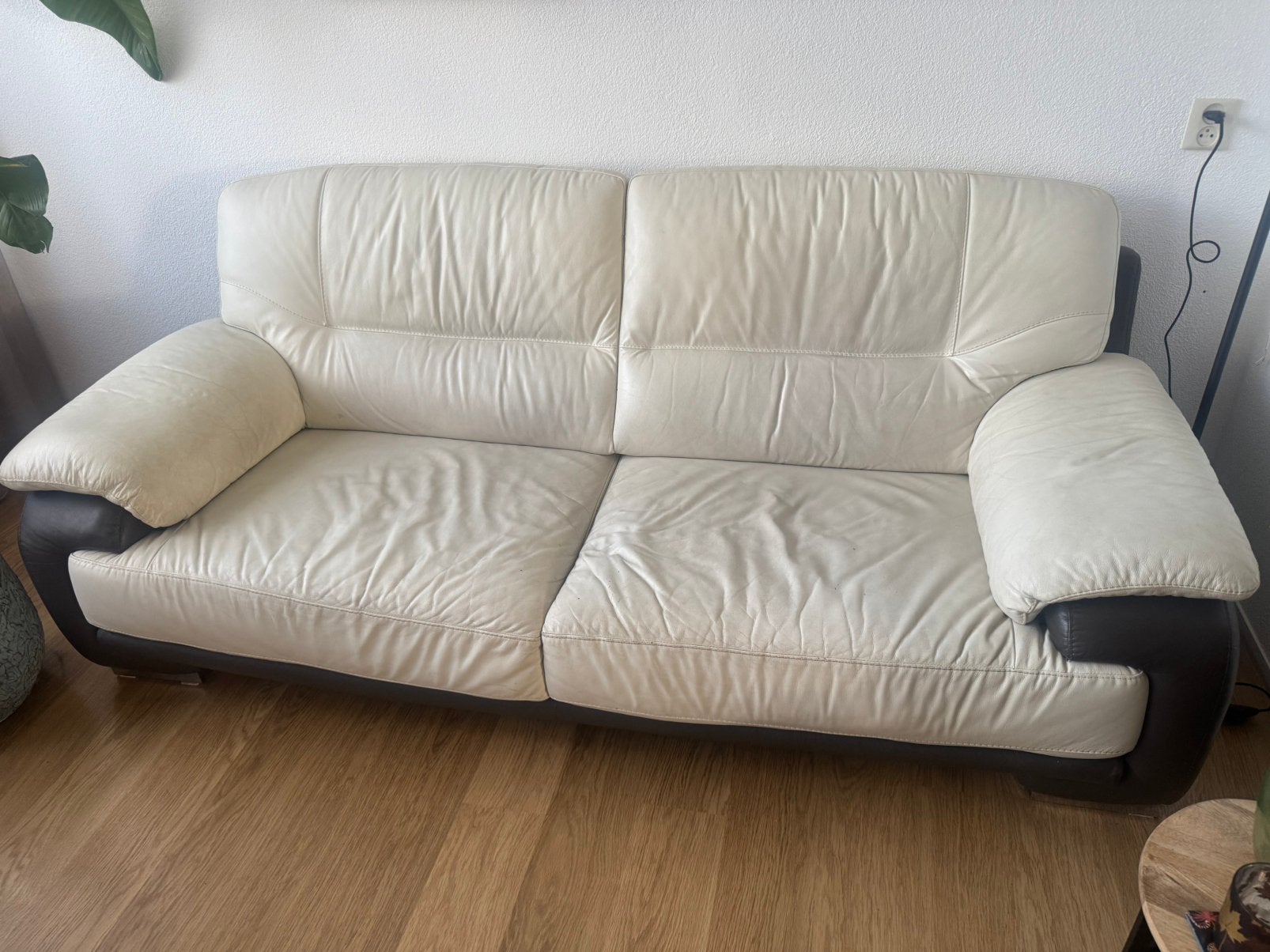 Gratis! Leren bank SNEL OPHALEN BARNEVELD!!!, Ophalen, Gebruikt, Overige maten, Rechte bank