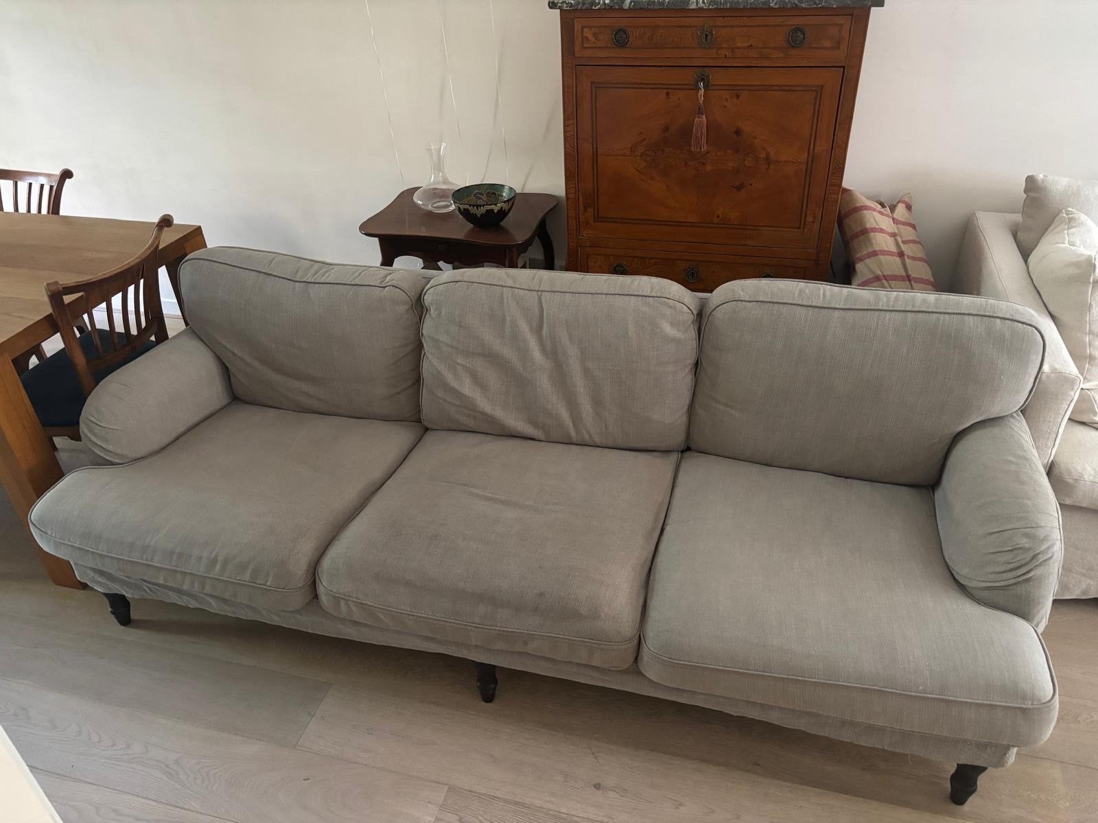 Comfortabele driepersoonsbank, lichtgrijs | IKEA Stocksund, Gebruikt, Driepersoons, 75 tot 100 cm, Ophalen of Verzenden