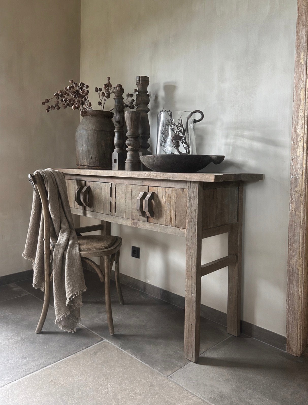 Sidetable 4 deurtjes Driftwood, oud hout.