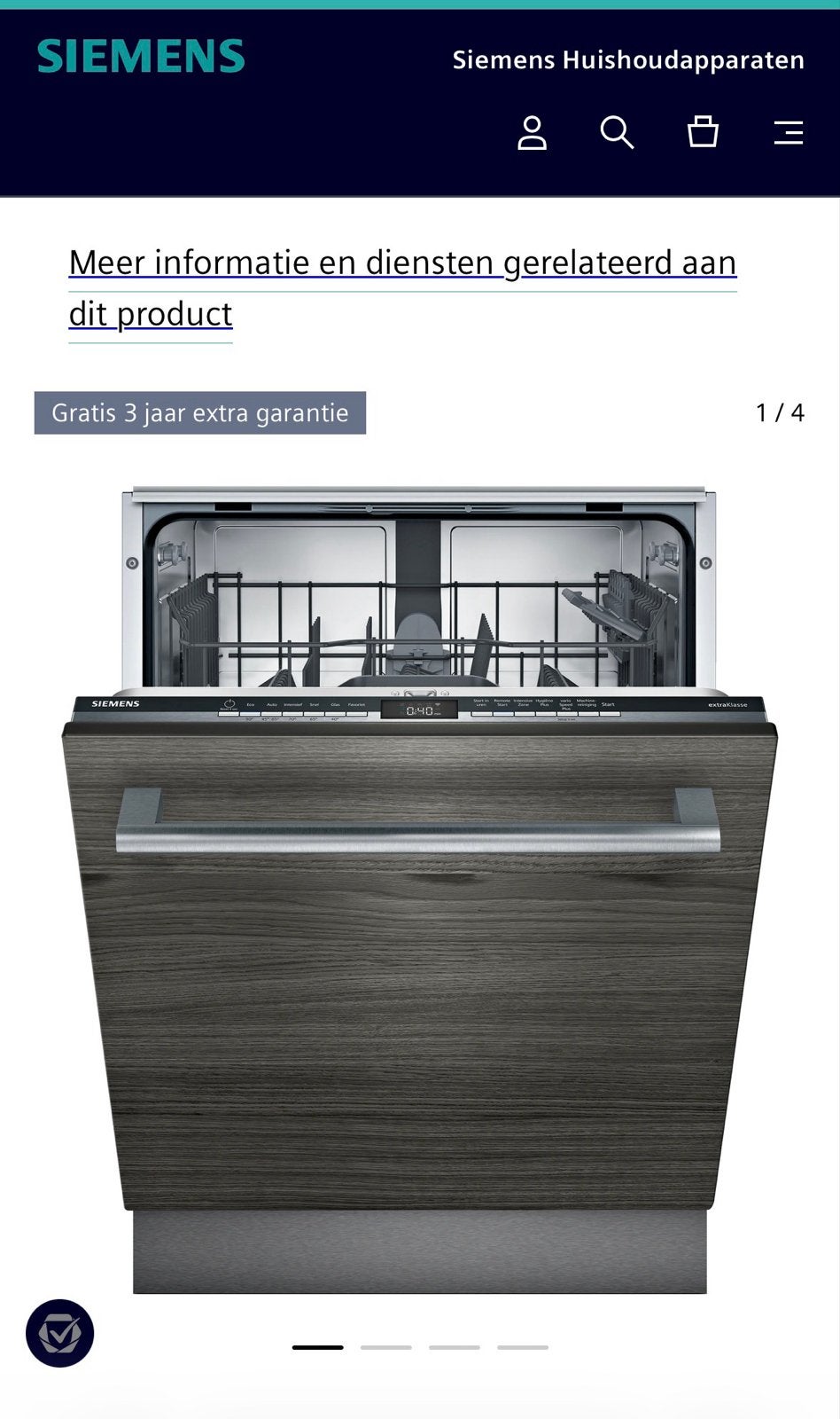 Siemens Vaatwasser SN63HX00UN - ZGAN, Ophalen, Minder dan 85 cm, 60 cm of meer, Eco programma