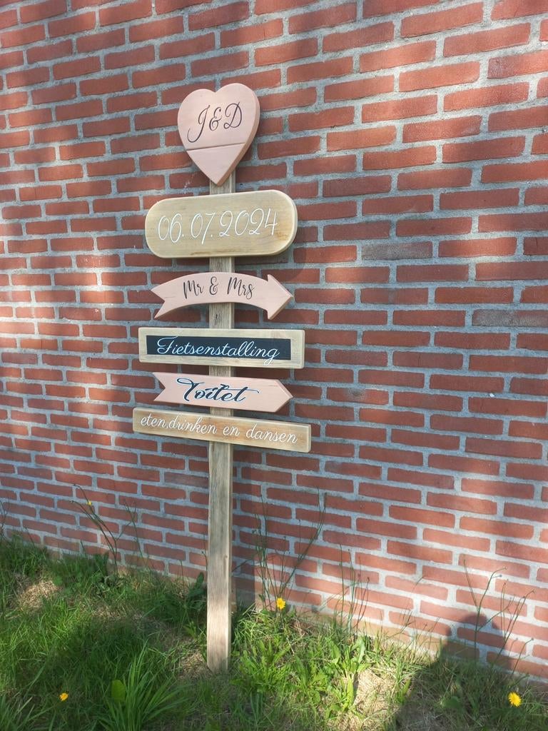 Wegwijzers bruiloft Huwelijk Trouwen verloving feestjes, Huis en Inrichting, Woonaccessoires | Overige, Nieuw, Ophalen of Verzenden