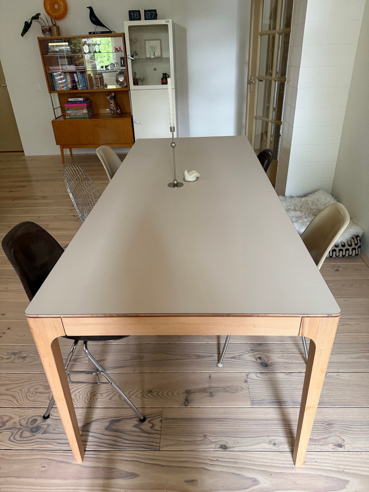 Sav & Økse Rikke eettafel met Fenix blad - z.g.a.n., Huis en Inrichting, Tafels | Eettafels, Ophalen, 200 cm of meer, 50 tot 100 cm