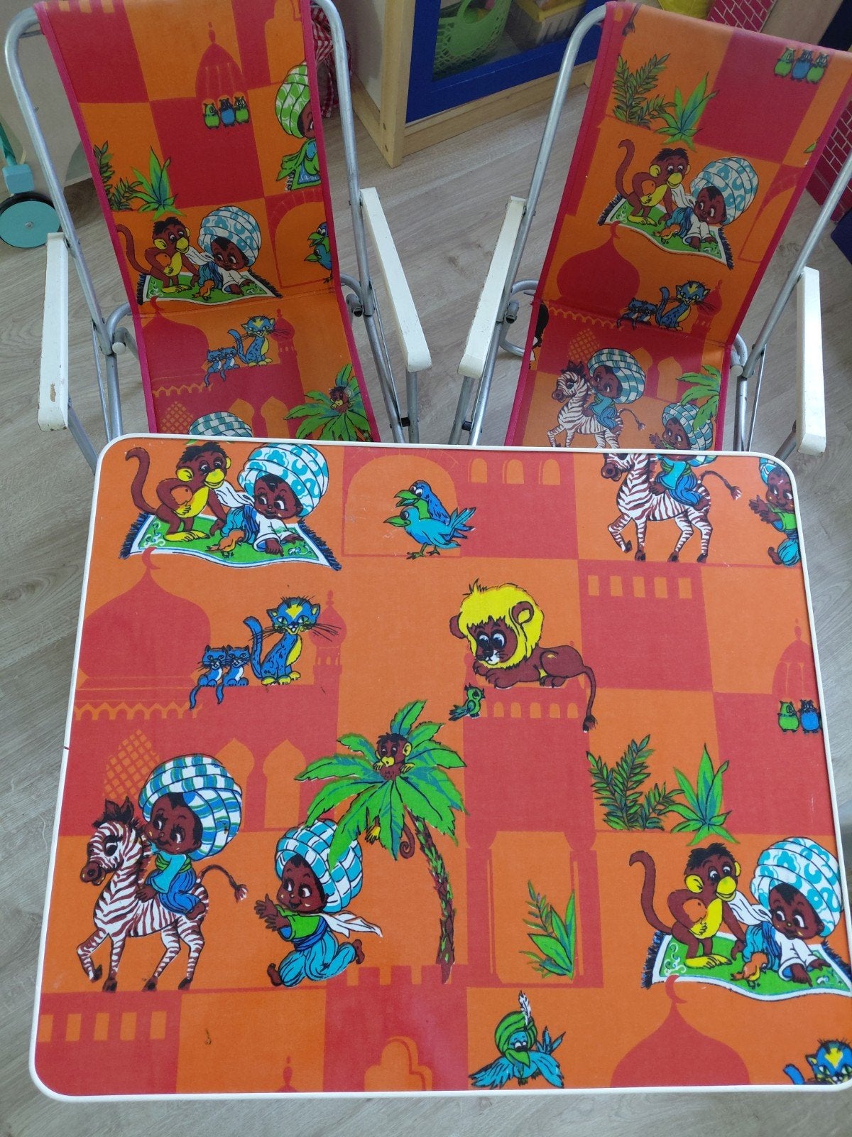 Vintage kinder camping set: tafel en 2 stoelen, Ophalen, Gebruikt, Tafel(s) en Stoel(en)