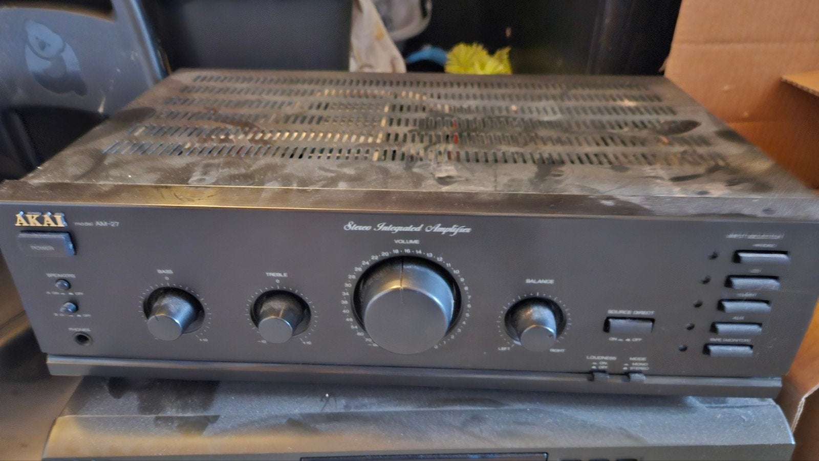 Akai AM-27 Stereo Geïntegreerde Versterker, Gebruikt, 60 tot 120 watt, Stereo, Ophalen