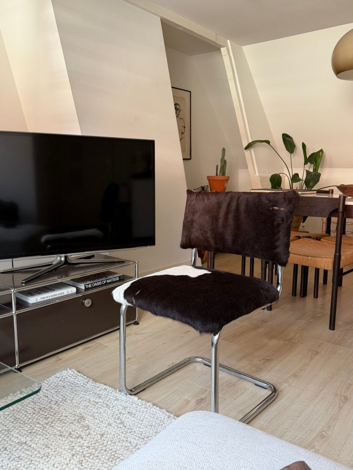 Stoel koeienhuid buisframe, Huis en Inrichting, Ophalen