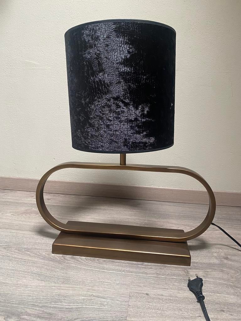 Lampenkap zwart velvet Light&Living, Huis en Inrichting, Lampen | Lampenkappen, Ophalen, Zo goed als nieuw, Zwart, Rond