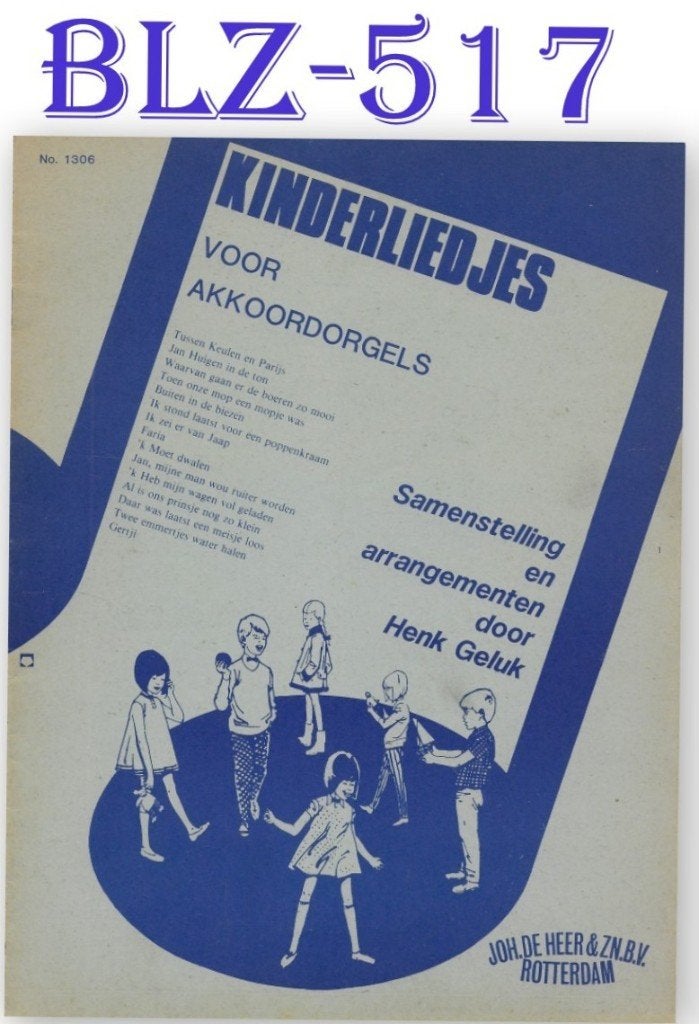 BLZ517 Bladmuziek Kinderliedjes voor akkoord orgels, Zang, Gebruikt, Ophalen of Verzenden, Artiest of Componist