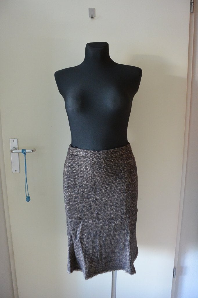 Gerard Darel rokje 44 bruin met beige, Maat 42/44 (L), Ophalen of Verzenden, Gedragen, Boven de knie
