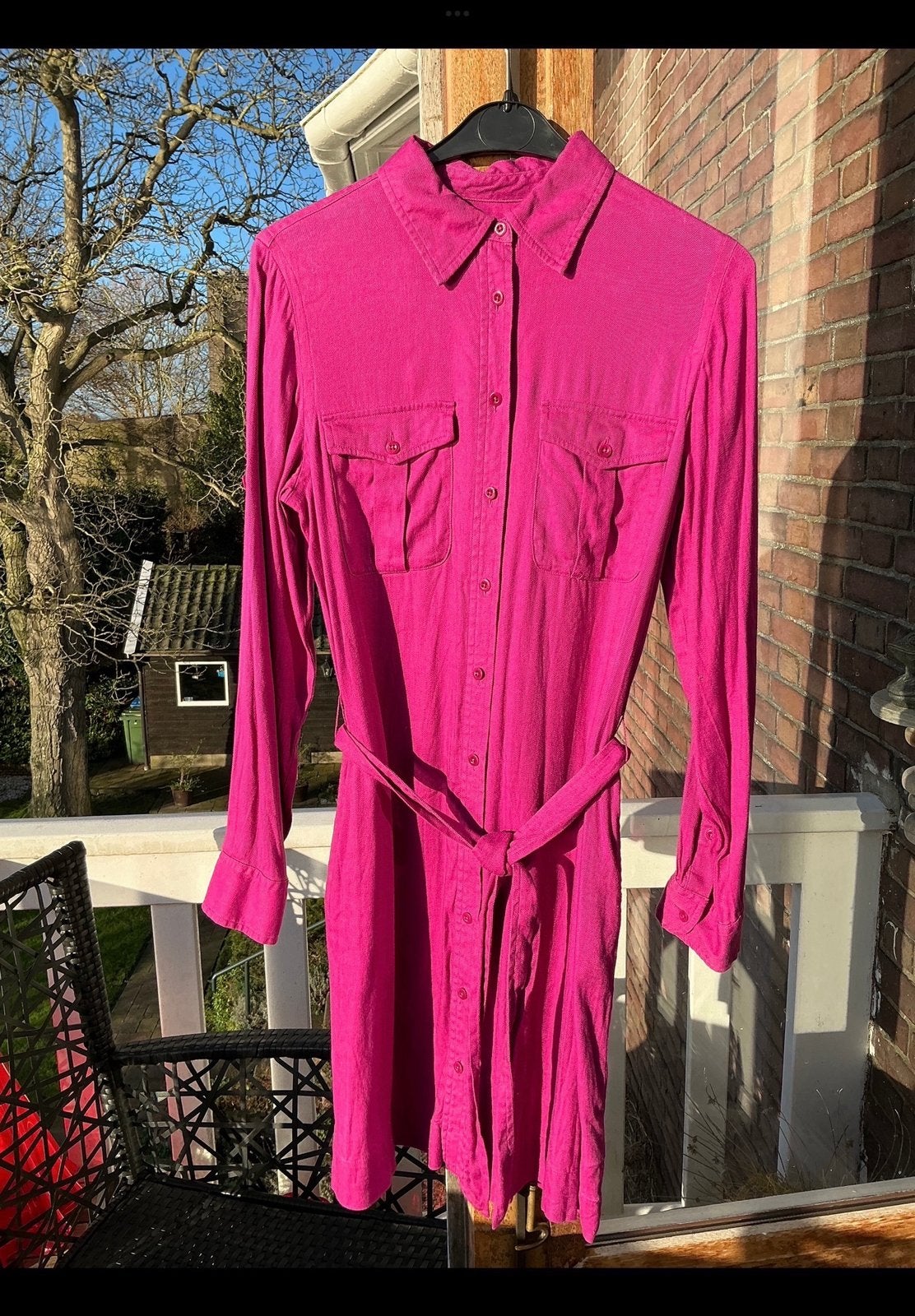 Mooie fuchsia roze jurk met steekzakken. Ralph Lauren mt 38., Ophalen of Verzenden, Zo goed als nieuw, Maat 38/40 (M), Roze