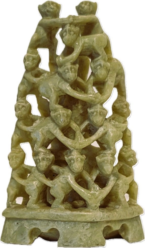 Soapstone handsnijwerk, Pyramide van Apen., Ophalen of Verzenden