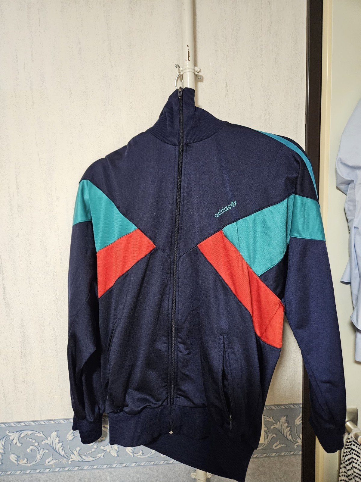 Adidas 90s Vintage Heren Track Top Jasje Maat XS, Meerkleurig, Ophalen of Verzenden, Adidas, Gedragen