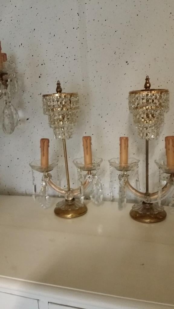 Twee kristallen tafellampen echte toppers, Ophalen of Verzenden