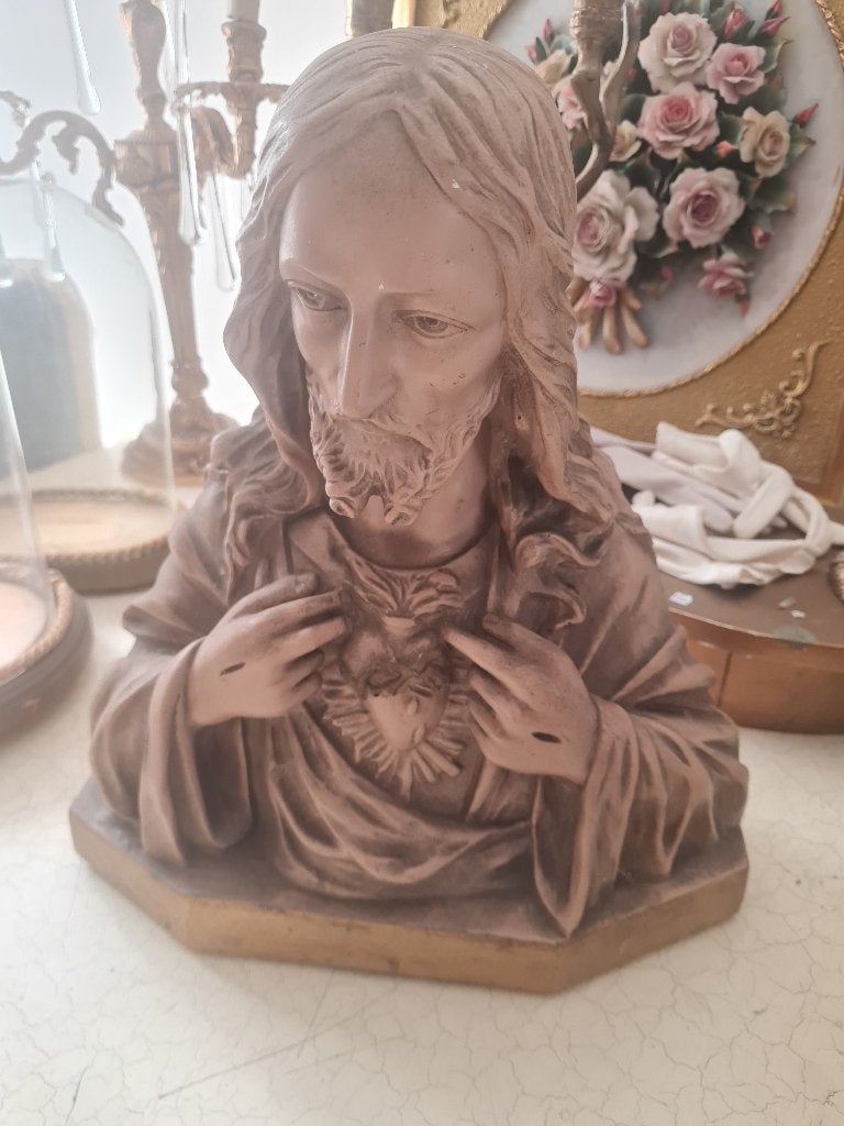40 cm hoge buste Jezus Heilig Hart hol